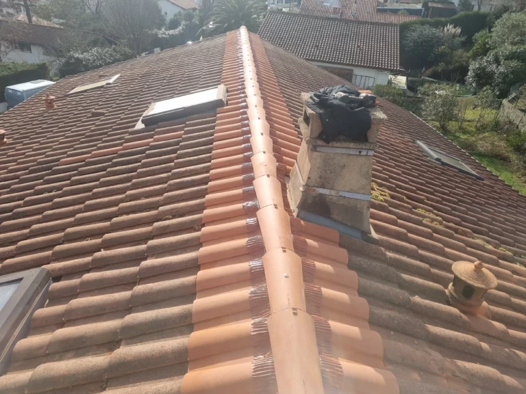 remplacement d'un faitage à sec à anglet