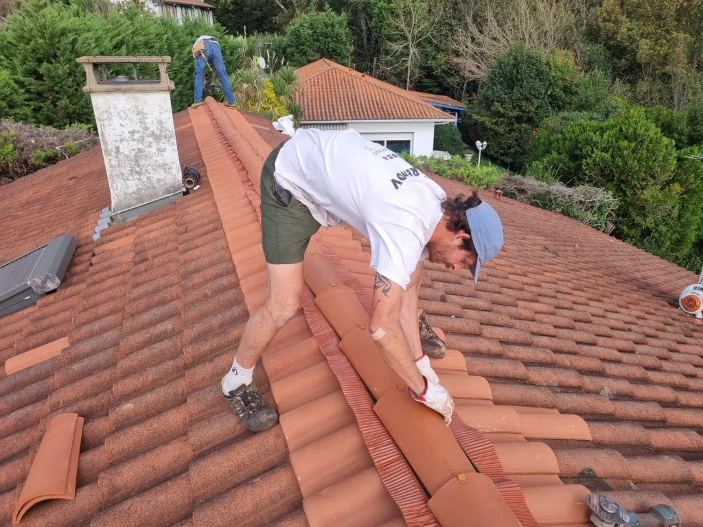 Remplacement d'un faitage à anglet