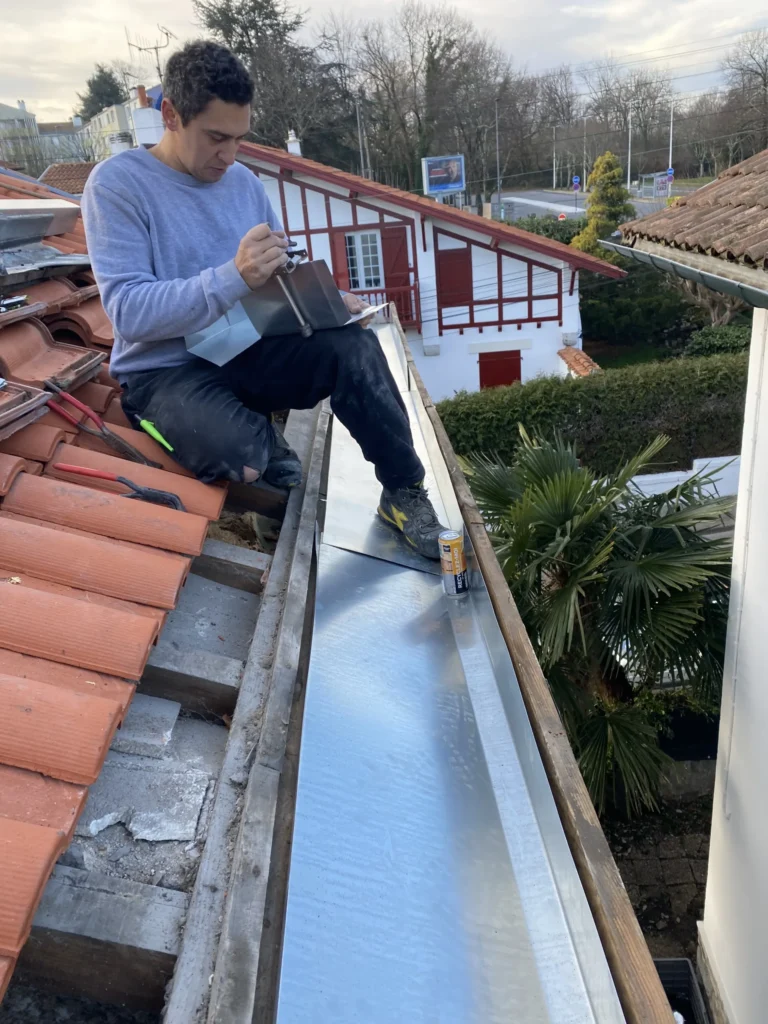 ZINGUERIE Remplacement d’un cheneau en Zinc.(65100 BAYONNE) WE RENOV